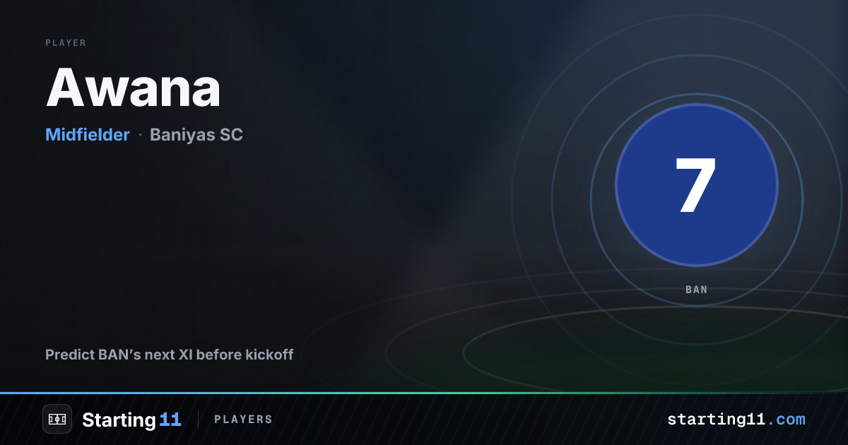 Awana (#7) Team News & Predicted XI - Baniyas SC | Starting 11
