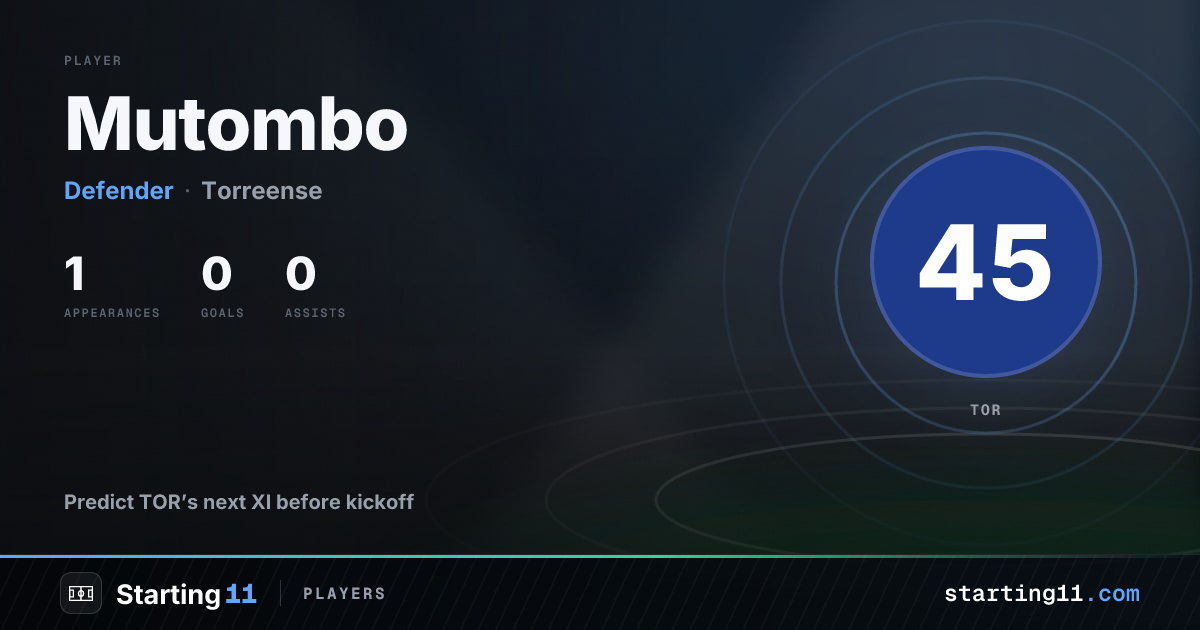 Mutombo (#45) Team News & Predicted XI - Torreense | Starting 11