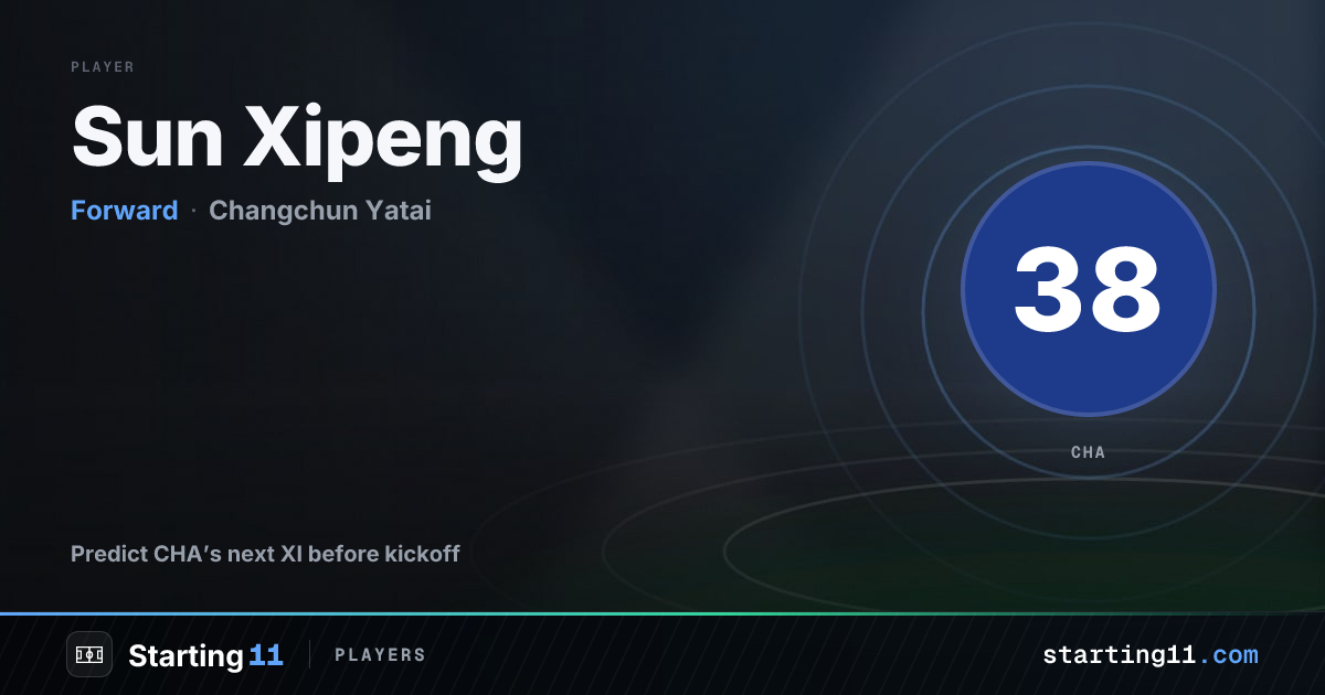 Sun Xipeng Team News & Predicted XI - Changchun Yatai | Starting 11