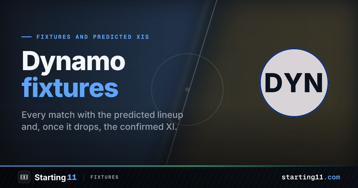 Dynamo Fixtures & Predicted Lineups 26/27 | Starting 11