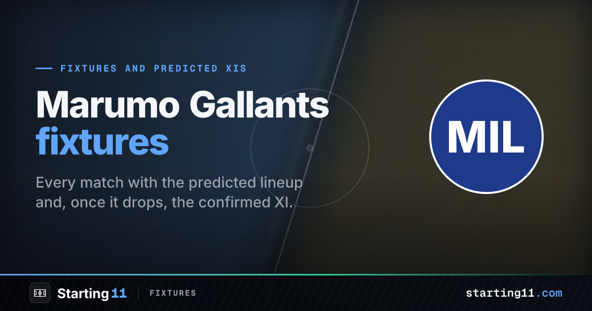 Marumo Gallants Fixtures & Predicted Lineups 26/27 | Starting 11