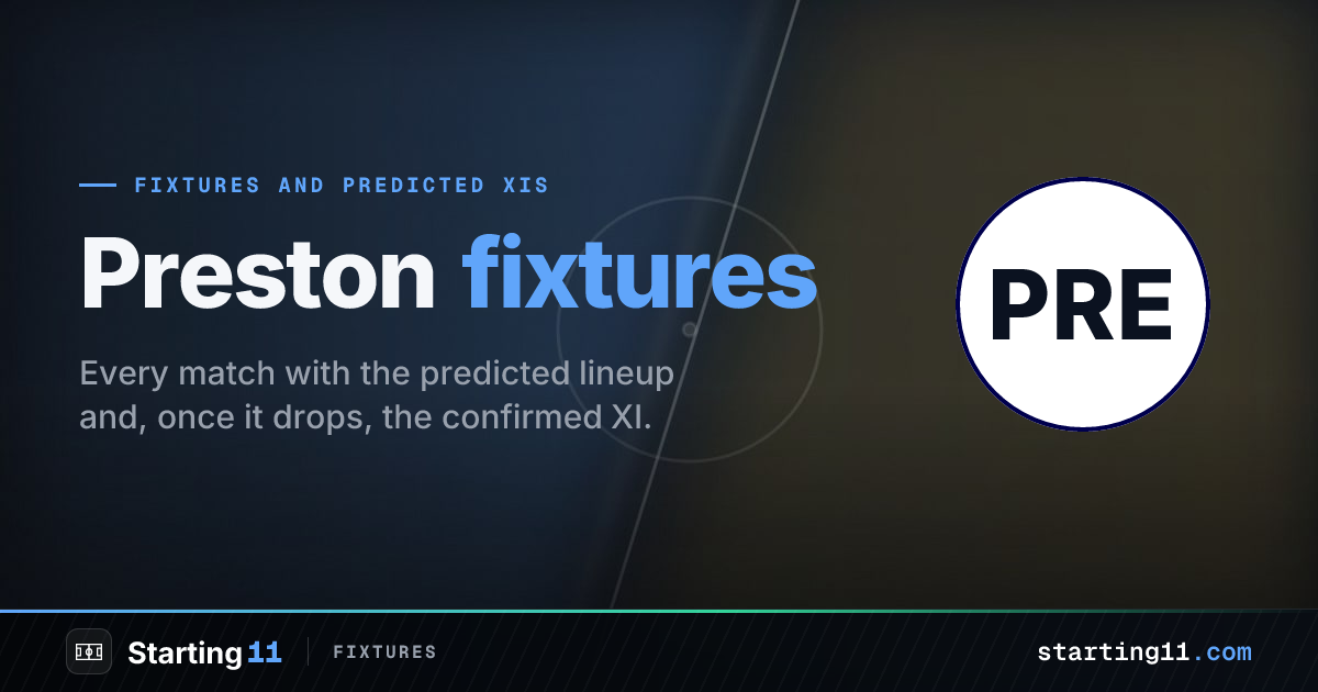 Preston Fixtures & Predicted Lineups 26/27 | Starting 11